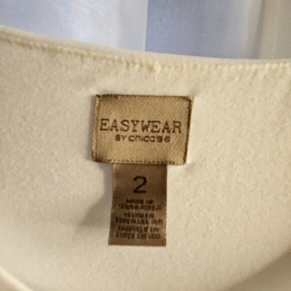 Easywear by Chico's Women's Flowy White Blouse Size 2 (Large/12) - Callout - Picture 6 of 10